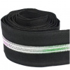 Zips metráž / 5 mm / čierny / dúhové zúbky