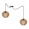 Light Home Závesné svietidlo Timber Spider 2, 2x drevené tienidlo