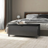 Vidaxl Úložný box s vankúšom sivý 105 x 40 x 45 cm drevotrieska