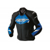 Kožená bunda na motorku RST Tractech Evo D3O černá/modrá vel. 48