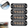 4x 4 LED 12/24V Výstražné stroboskopické svetlá do auta