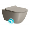 GSI PURA COLOR PURA závesná WC misa, Swirlflush, 36x55cm, tortora dual-mat 881505