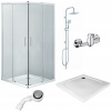 Sprchový kút - Sprchová kabína Sprchová vanička hranatá 90x90 SLIM Dažďová sprcha Sifón (Sprchový kút - Sprchová kabína Sprchová vanička hranatá 90x90 SLIM Dažďová sprcha Sifón)