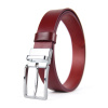 Kožený opasok MODERN SILVER, šírka 3.3cm, Ručná výroba na Slovensku - Bordová