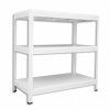 Kovový regál do technickej miestnosti Biedrax 35 x 120 x 90 cm, biely - 3 police biele lamino 12mm