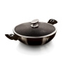 Berlingerhaus Pánev WOK s poklicí s mramorovým povrchem 30 cm Shiny Black Edition BH-7115