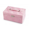Šperkovnica 2 v 1 uzamykateľná, semiš ružová sv. 1ks