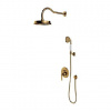 OMNIRES Armance - Sprchový set s batériou pod omietku, s telesom, priemer 22,5 cm, zlatá SYSAM10GL