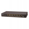 Planet PoE switch 1Gbps, 9xTP, 8xPoE 802.3at 30W/120W, fanless (GSD-908HP)