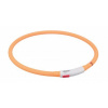 TRIXIE USB svietiaci obojok plochý XS-XL 70 cm / 10 mm, - oranžová
