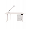 Grospol Set: písací stôl Alto 101 White + držiak na monitor + kryt na káble + kontajner
