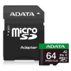 ADATA 64GB MicroSDXC UHS-I U3 V30 + adaptér (UD64GUI3V30A2SP-RA1)