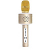 Mikrofón karaoke Bluetooth zlatý na batérie s USB káblom