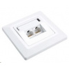 Solarix Zásuvka CAT6 UTP 2 x RJ45 pod omítku bílá SX9-2-6-UTP-WH 23100093