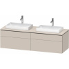DURAVIT L-Cube závesná skrinka pod dve umývadlá na dosku, 4 zásuvky, 1620 x 550 x 482 mm, taupe matná, LC4873B91910000