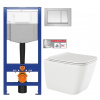 CERSANIT predstenový inštalačný systém s tlačidlom chrom K97-509 + WC INVENA PAROS + SEDADLO K97-526 509 RO1