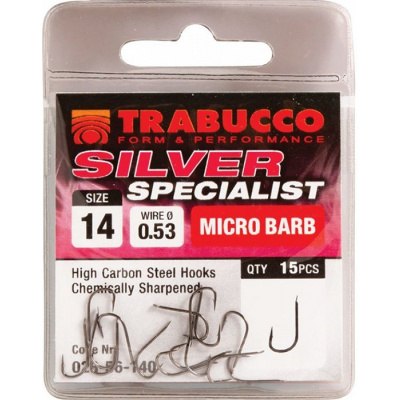 15ks - Háčiky Trabucco Silver Specialist Veľkosť 10