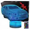 Nočná lampa do detskej izby - 3D lampa LED LED +pilot pre darčekové auto (3D lampa LED LED +pilot pre darčekové auto)