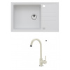 Alveus MERYLL 130 SET kuchynský granit. drez so sifón. 78x48 + batéria ROXA - White MERYLL130G11+ROXA11