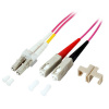 Fiber kábel LC-SC, 30m Duplex OM4(50/125µm), LSOH, 2mm, fialový