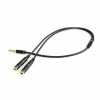 Gembird adaptér 1 x 3.5 mm 4-pin miniJack (M) na 2 x 3.5 mm jack (F) pre zapojenie headsetu do notebooku, kov. kon,0.2 m (CCA-417M)