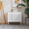 vidaXL Lamelové dvierka na skrinku, biele 39,5x59,4 cm, borovica - Biela - 70870-25641