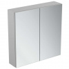 Ideal Standard Mirror&Light Zrkadlová skrinka s LED osvetlením a zásuvkou, 70x70 cm, hliník T3439AL