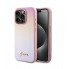 Guess PU Leather Iridescent Metal Script Zadný Kryt pre iPhone 15 Pro Max Pink 14533810