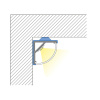 MCLED Profil AL 16x16mm, RS rohový, čirý difuzor, komplet, 3 m