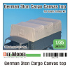 GERMAN 3TON CARGO TRUCK CANVAS TOP FOR ITALERI AND TAMIYA