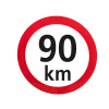 Označenie max. rýchlosti 90 km/h, Ø 20 cm, PVC fólia