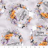 Stof BOO Halloween / venček / fialová