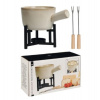 Fondue set – porcelánový, čierny, na syrové a čokoládové fondue