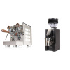 Rocket Espresso Appartamento, white, walnut + Eureka Mignon Zero, CR black