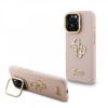 Zadný kryt Guess PU Grained 4G Logo Stand Camera Frame pre iPhone 16 Pro Ružový