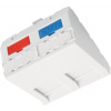 SOLARIX Modul French štýle Solarix 45x45mm pre 2 keystony uhlový biely SXF-M-2-45-WH-U