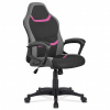Autronic Kancelárska a herná stolička, poťah ružová, šedá a čierna látka, hojdací mechanizmus KA-L611 PINK