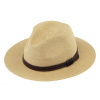 Fiebig - Headwear since 1903 Letný Fedora klobúk s koženým opaskom - Fiebig Beige Veľkosť: 55 cm (S)