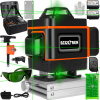 Bigstren 4D laserový nivelačný prístroj - zelený laser, 360° lúč, vodotesný IP54, montáž na stenu s držiakom Bigstren