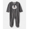CARTERS CARTER'S Overal na zips fleece Sleep & Play grey Penguin uni 6m/veľ.68