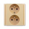ABB CLASSIC Dvojzásuvka 5512-2249 D2 chráněná, 81x81 mm, béžová