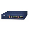 PLANET FSD-604HP sieťový prepínač Nespravované Fast Ethernet (10/100) Podpora napájania cez Ethernet (PoE) Modrá (FSD-604HP)