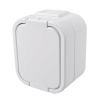 Solight zásuvka do vlhka s víčkem, bílá