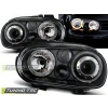 Predné svetlá Volkswagen Golf 4, 1998-2003, Angel Eyes, čierne black 3