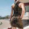 Yakuza dámske šaty Grounded Bodycon Kleid GKB 24105 camouflage Farba: zelený a hnedý maskáč, Veľkosti dámske: M