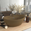 vidaXL Luxusné umývadlo, prepad, matné krémové 58,5x39 cm, keramika - Krémová - 14419-156067