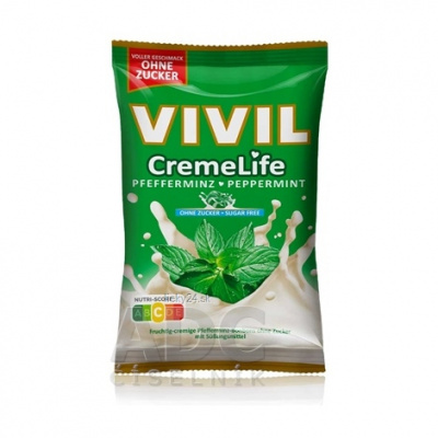 VIVIL BONBONS CREME LIFE CLASSIC s vanilkovo-mätovou smotanovou príchuťou bez cukru 110 g