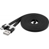 Kábel PremiumCord micro USB 2.0, A-B 2 m, plochý PVC kábel, čierny