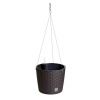 Prosperplast RATO ROUND W Závesný kvetináč + zavlažovcí systém 25,6x21,9cm umbra DRTW260