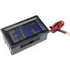 Voltmeter panelový LED modrý, 3,5-30V, NC064, 2 vývody